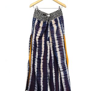 navy blue yellow knot pant tie dye 01